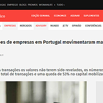 Fuses e aquisies de empresas em Portugal movimentaram mais de 3 mil milhes at maio